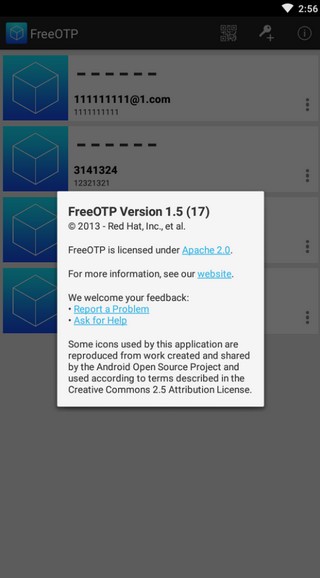 FreeOTP�������İ����ؽ�ͼ